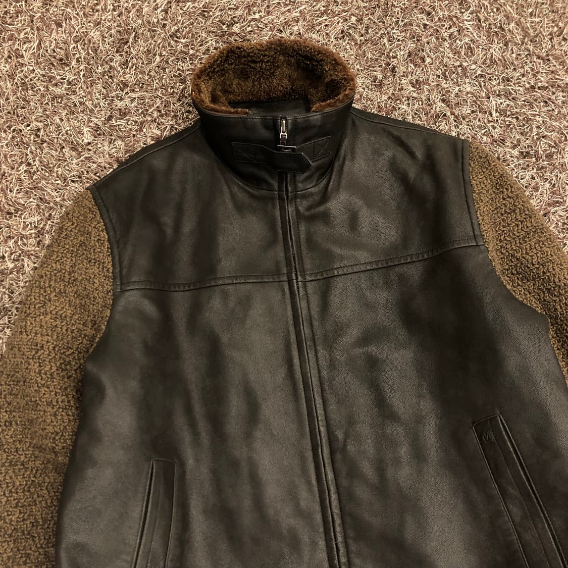 캠브리지 멤버스 양가죽 니트 도킹 양털 무스탕 레더 가죽 자켓 상품이미지2