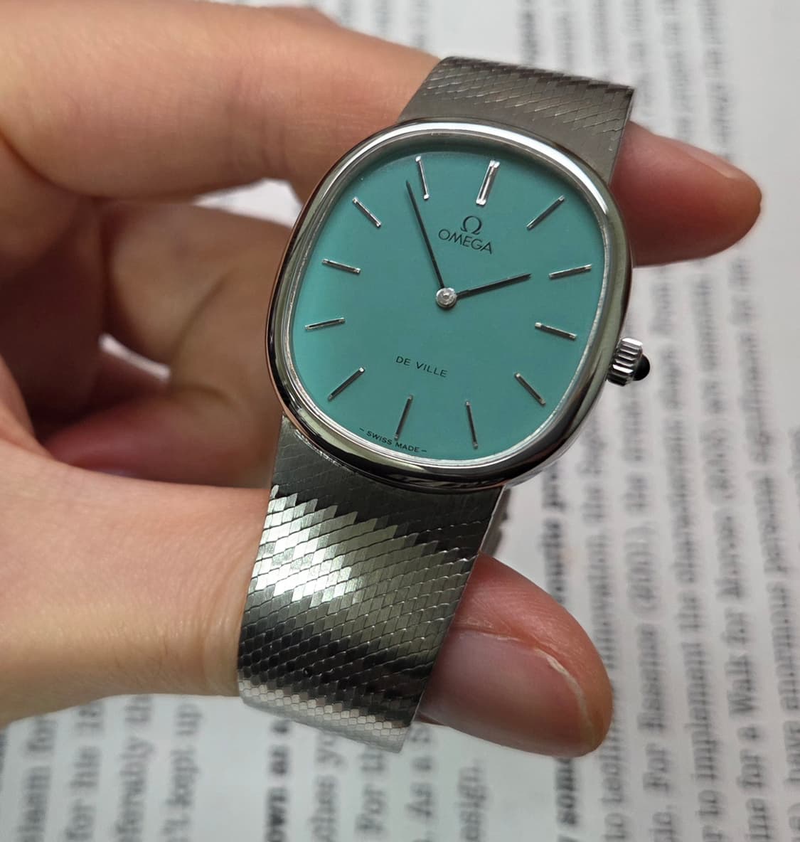 레어] 빈티지 오메가 드빌 엘립스 애플민트 수동 남성용 오리지널 브슬 v 상품이미지9