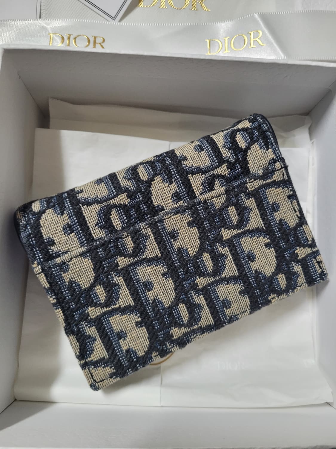 디올 오블리크 새들플랩 카드지갑 상품이미지3