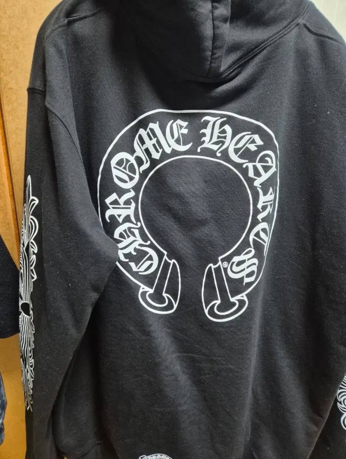 크롬하츠 홀스슈 플로랄 헤비웨이트 집업 후드 블랙xl 상품이미지1