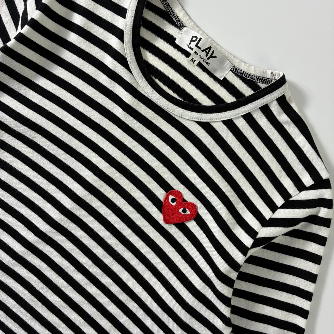 Comme des garcons 꼼데가르송 블랙 스트라이프 보더티 상품이미지2