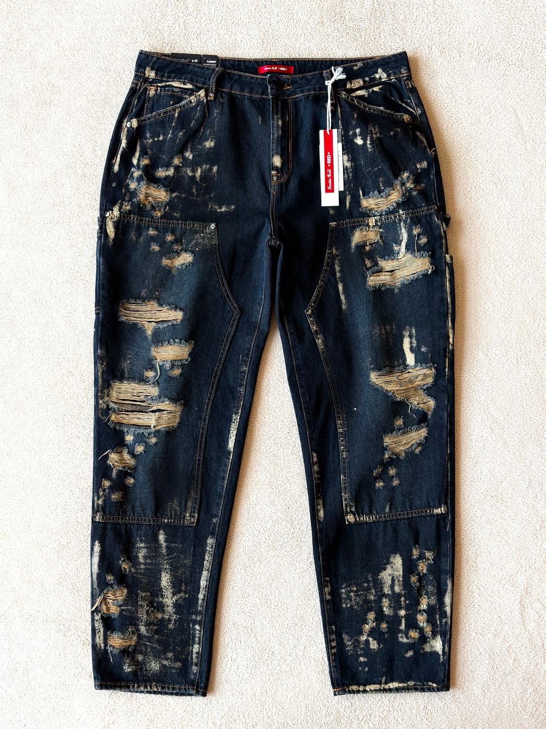 [데드스탁] 스모크라이즈 디스트로이드 글리터 더블니 카펜터 팬츠 상품이미지3