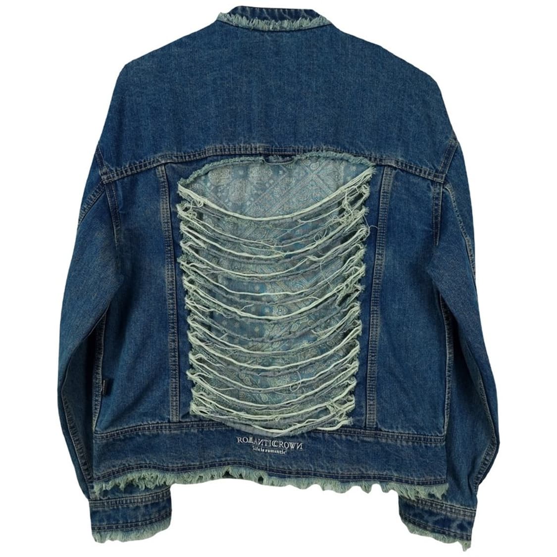 [로맨틱크라운] 데미지 디테일 페이즐리 도킹 데님 자켓 M18905 상품이미지3