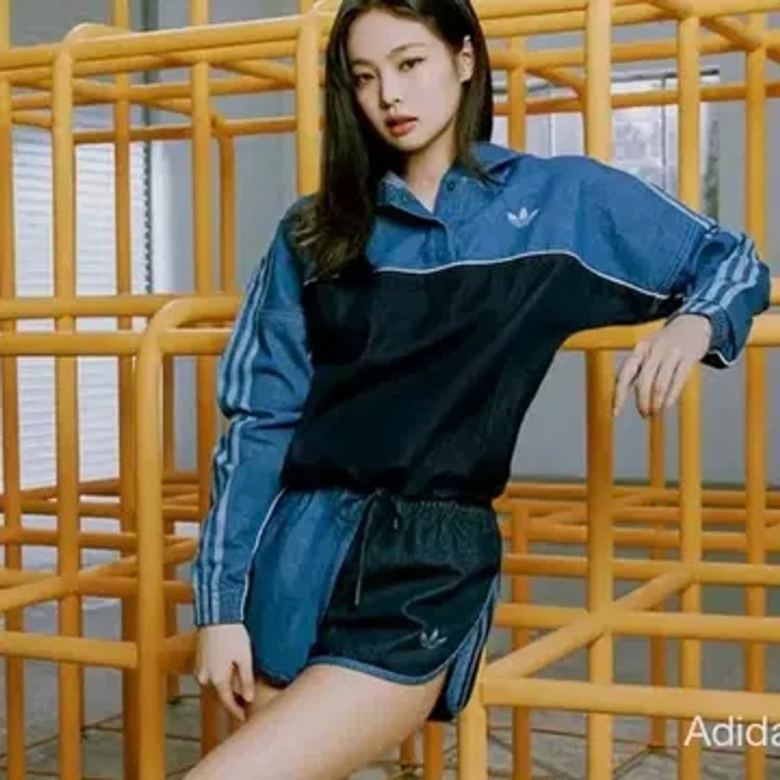 Adidas 아디다스 제니 데님 크롭 아노락 후드 청 후드 상품이미지1