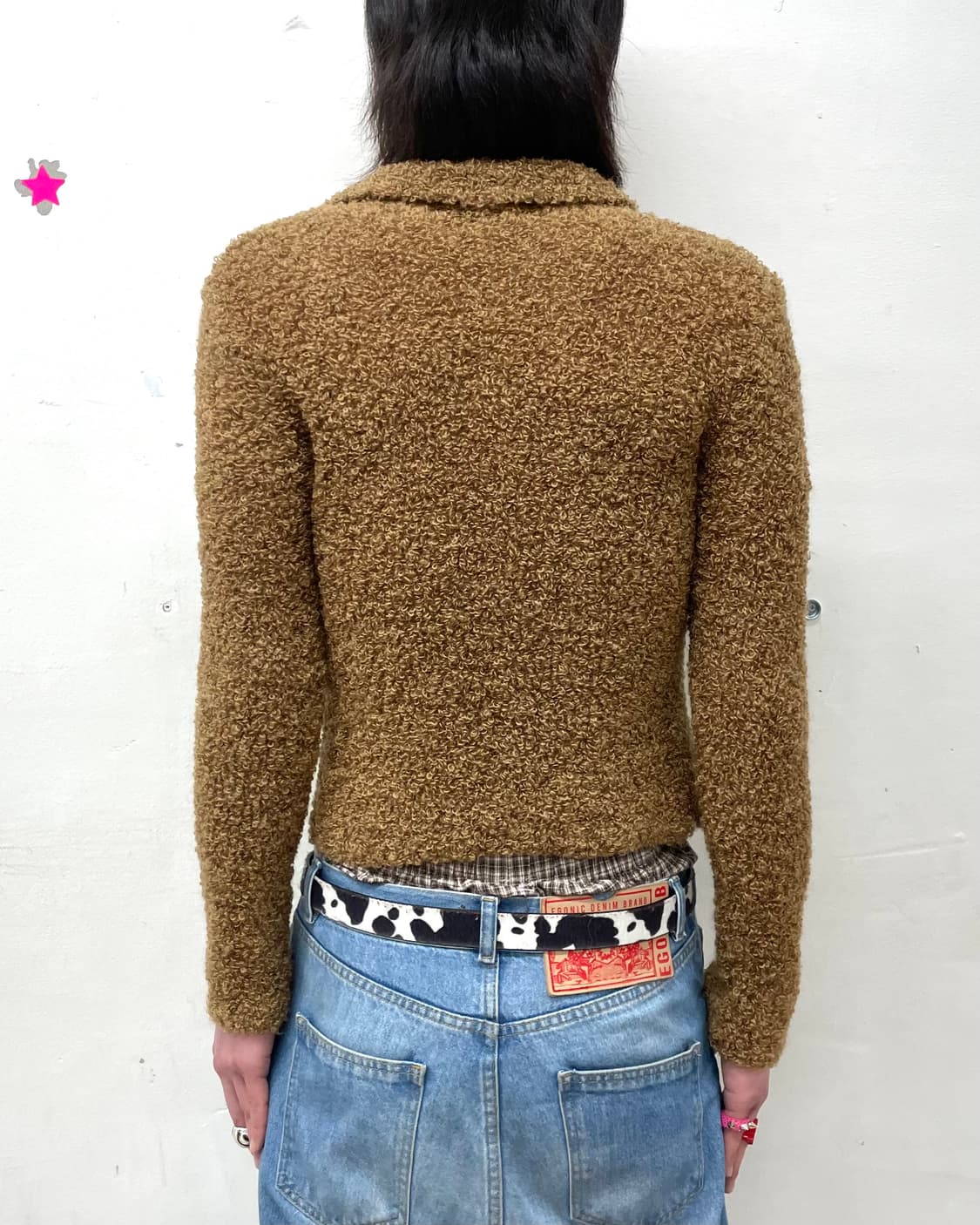 Brown fur cropped shirt jacket  상품이미지2