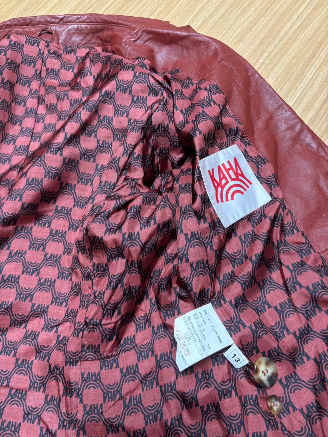 Kaha y2k 레드 램스킨 레더자켓 상품이미지5