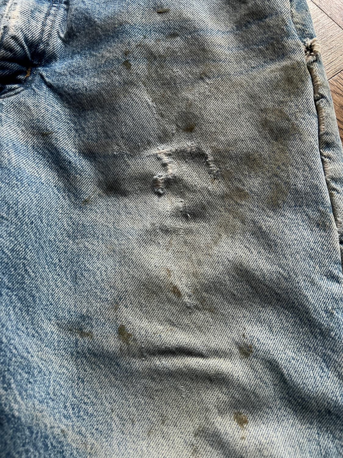 [34]칼하트 USA 플리스 라이닝 더티워싱 워크 데님 팬츠 상품이미지4