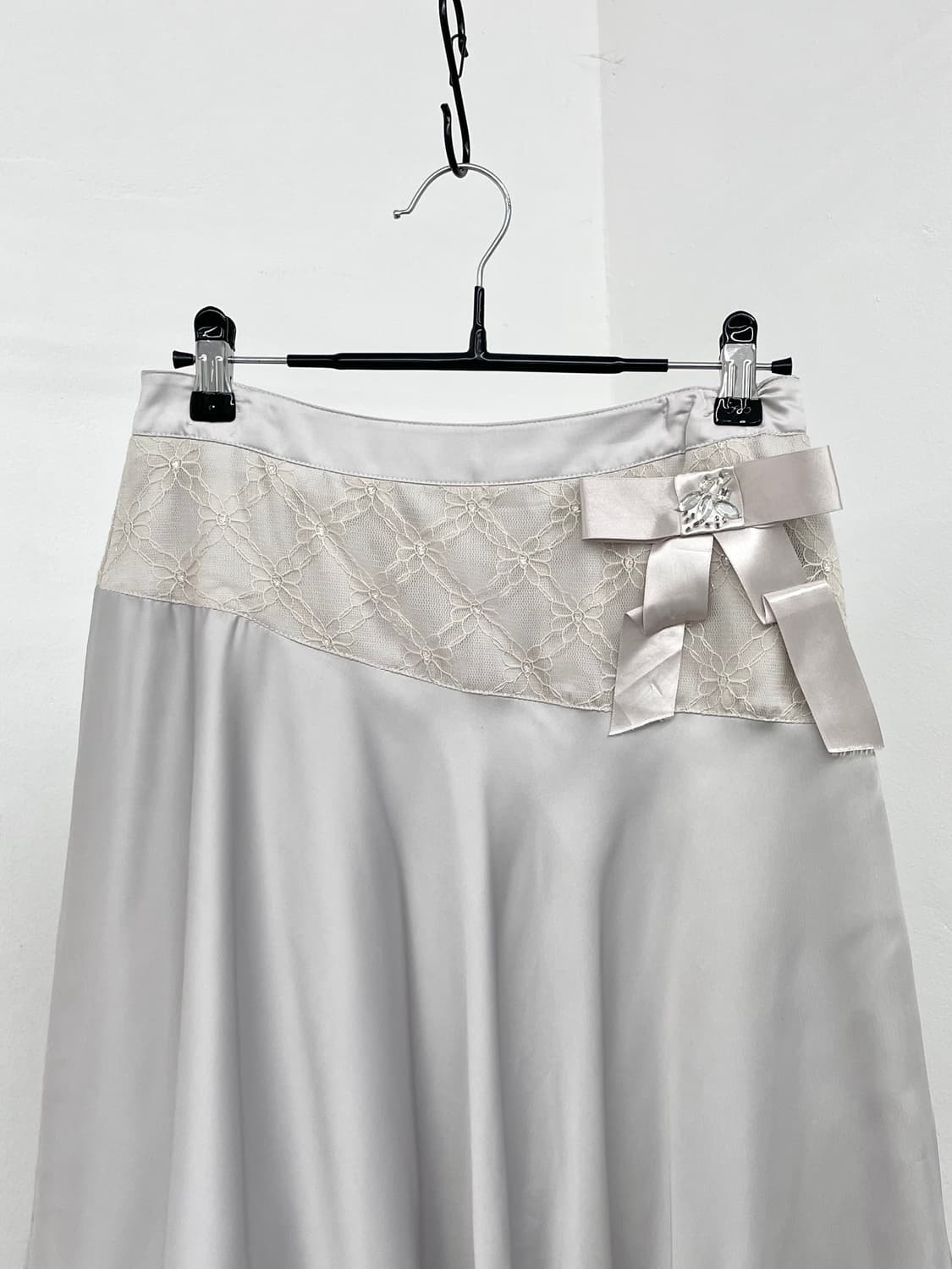 페어리 새틴 레이스 리본 스커트 상품이미지2