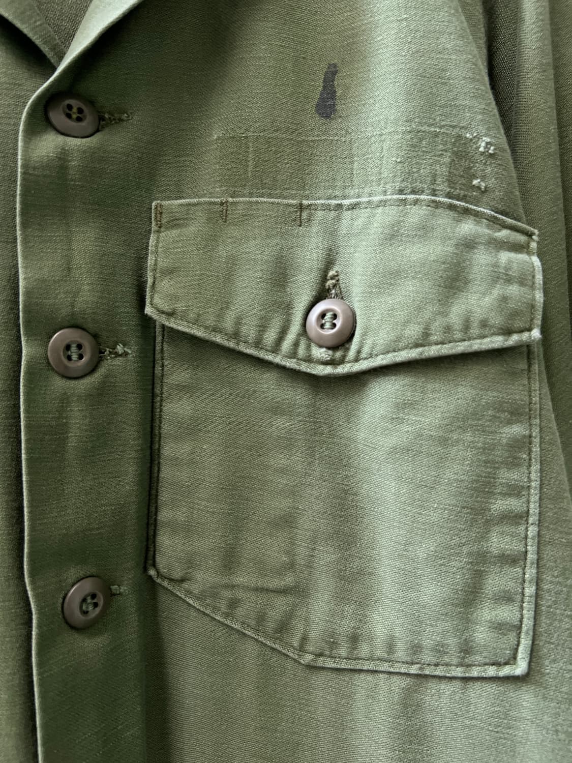 [M]70's 오리지널 U.S ARMY OG-107 4포켓 밀리터리 셔츠 상품이미지4