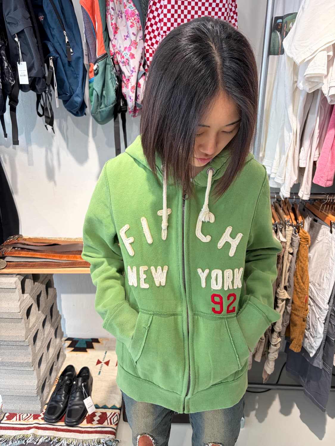 Abercrombie & Fitch 로고 집업 후드 M 상품이미지1