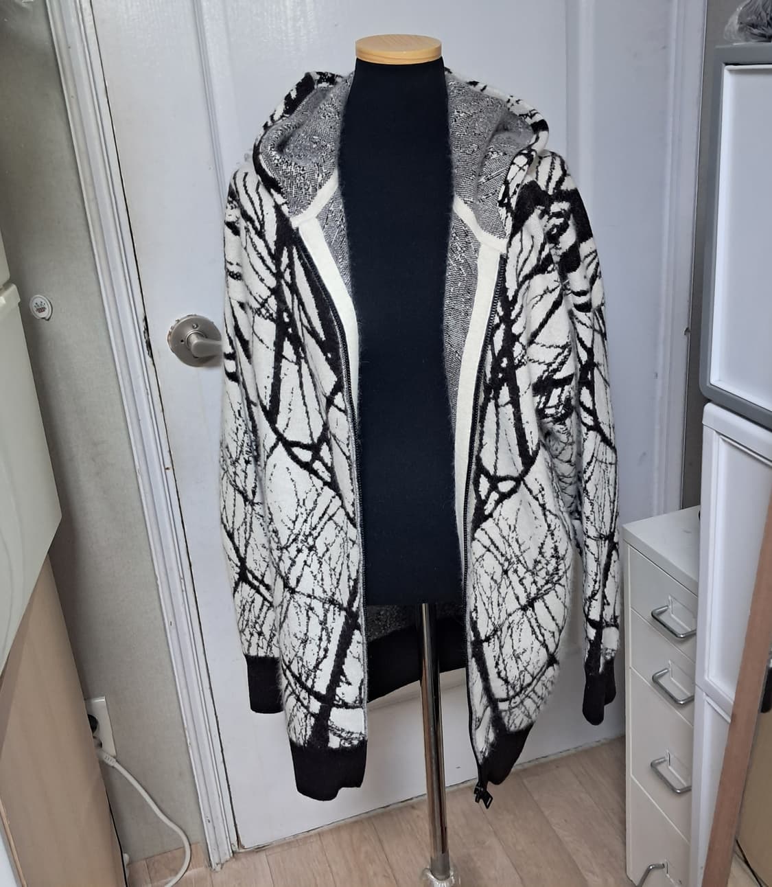 에리카카발리니 앙고라 후드집업 가디건 S(55~66)거의 새제품 상품이미지1