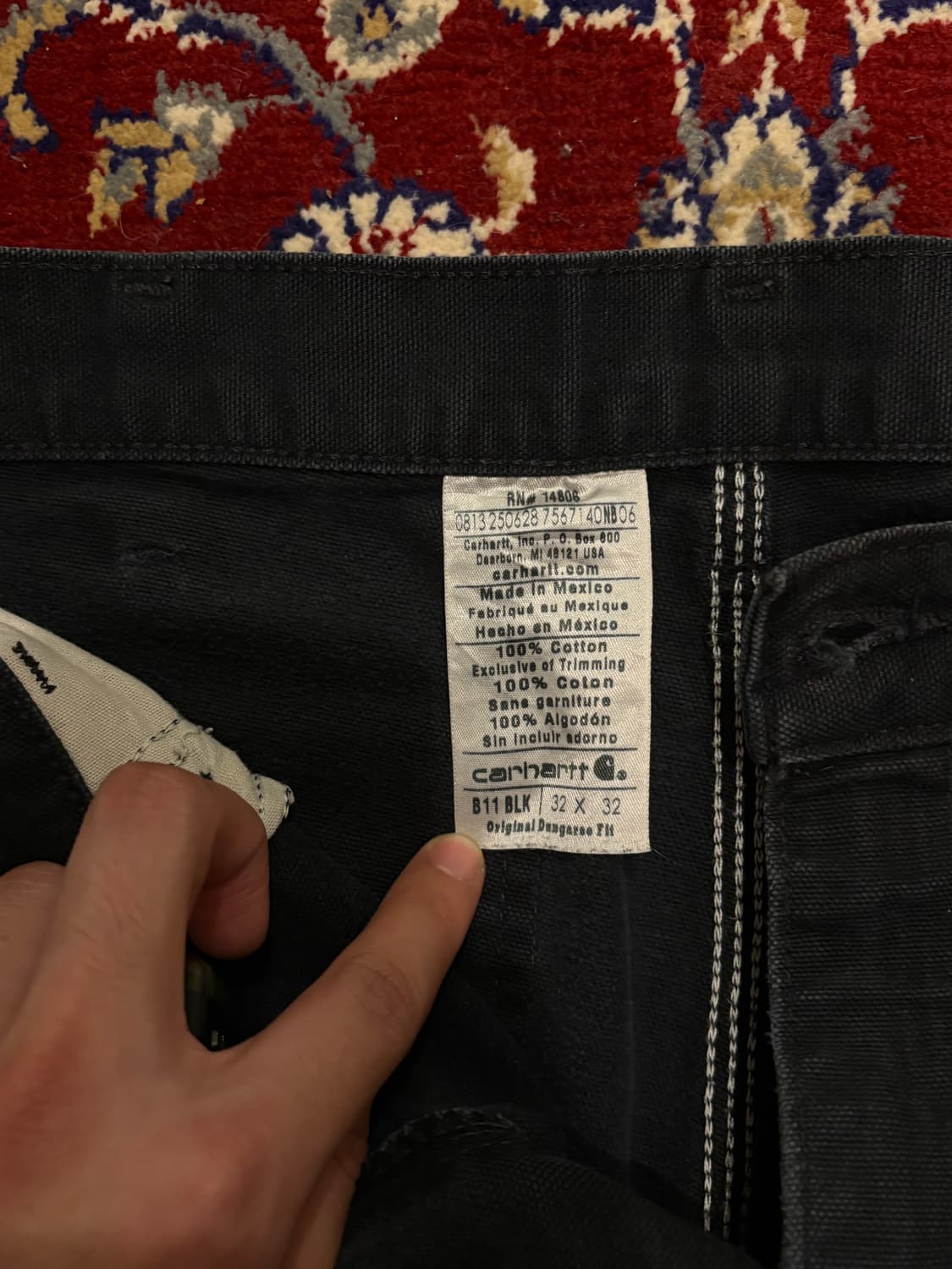 [B11] 빈티지 칼하트 싱글니 카펜터 블랙 덩가리핏 32x32 상품이미지7
