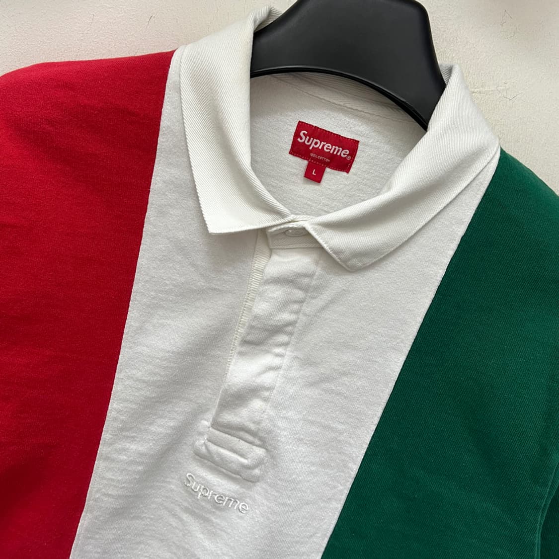 슈프림 스플릿 박스 로고 럭비 셔츠 L 상품이미지4