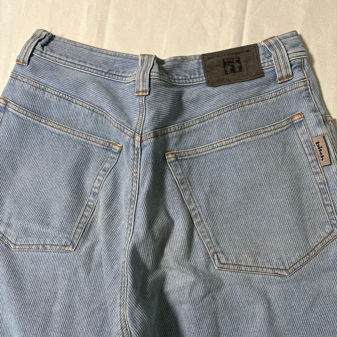 90s 빈티지 비치 스케이트보드 로고 자수 데념 숏츠 반바지 상품이미지7