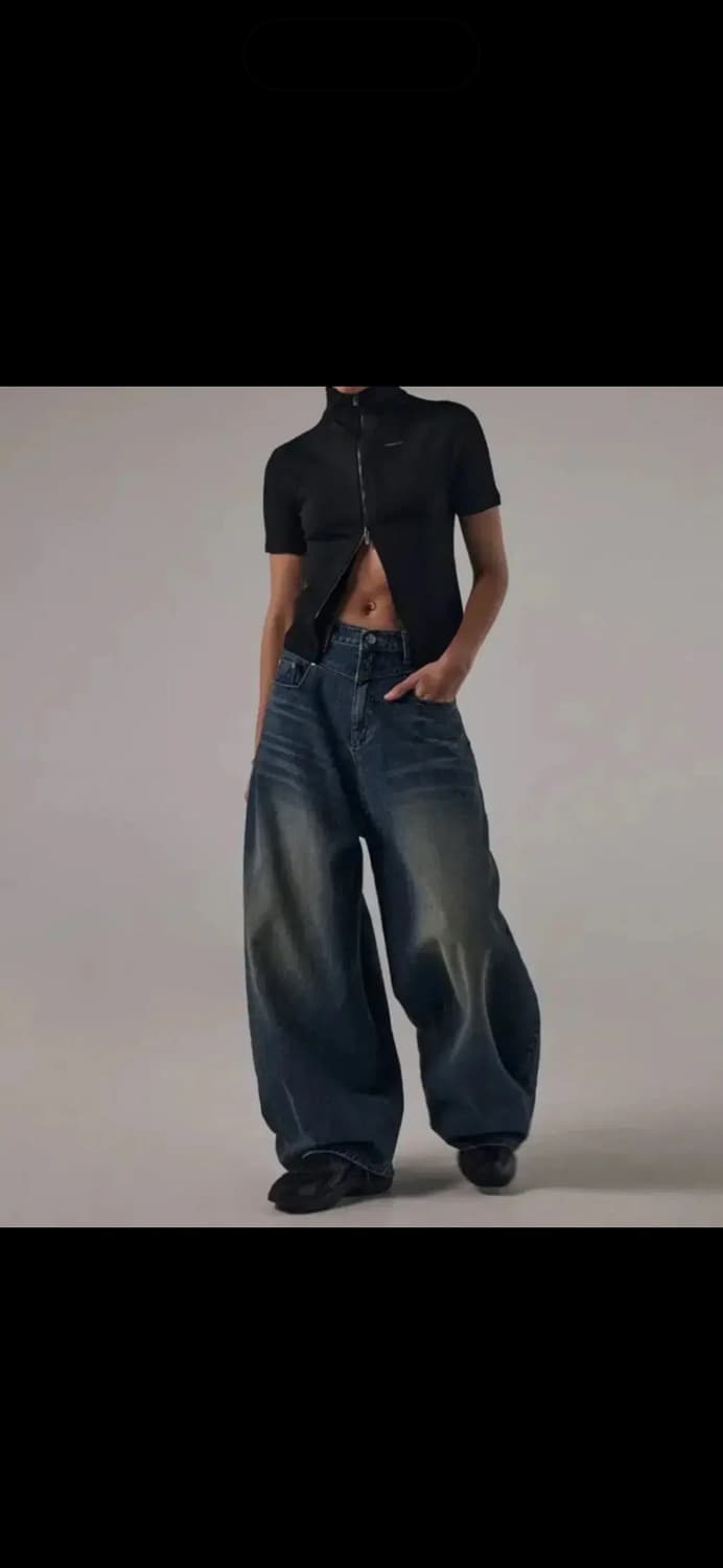 새상품)트밍 트리밍버드 요크 데님 팬츠 블루 1사이즈 상품이미지1