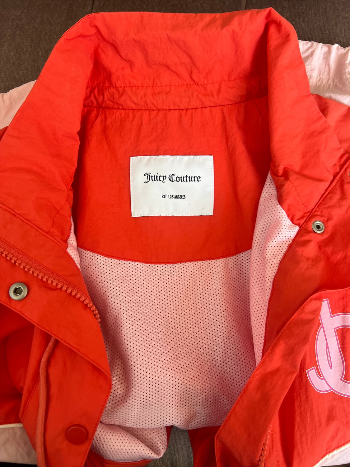 쥬시꾸뛰르 여성 레드 바람막이점퍼 매쉬바람막이 상품이미지5