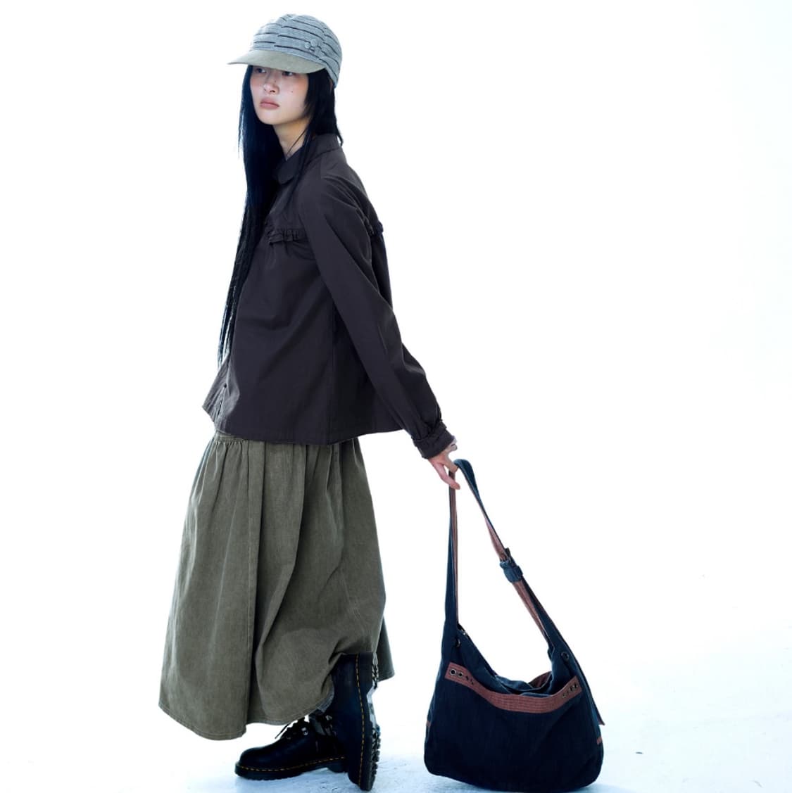 [2] 코이세이오 퍼피 코튼 스커트 브라운 상품이미지5