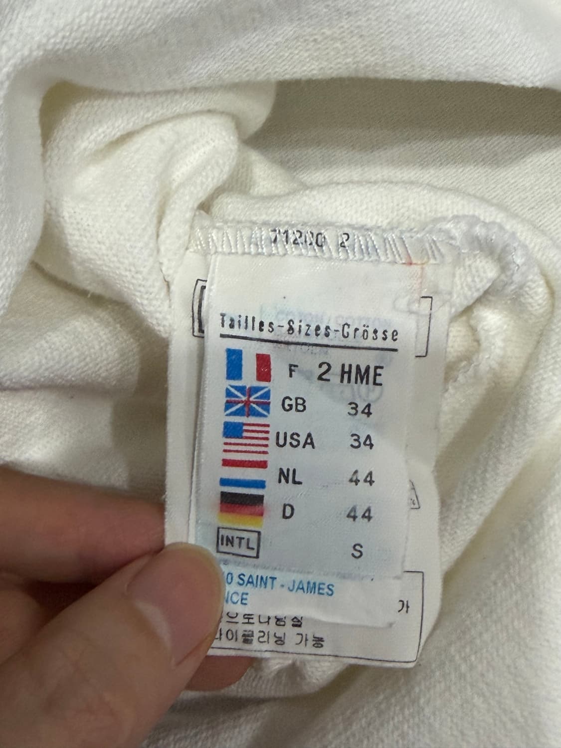 세인트제임스 화이트 보트넥 티셔츠 S 상품이미지5