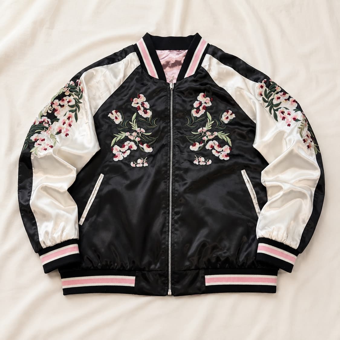 L) Stradivarius 리버시블 공작 플라워 스카잔 자켓 상품이미지1