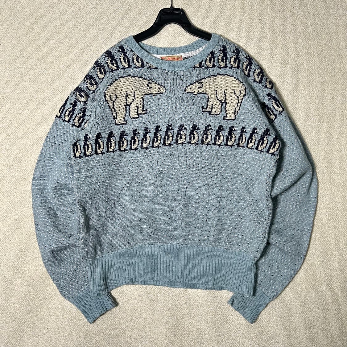(L) 40s Heritage Stone 자카드 북극곰 코위찬 니트 상품이미지1