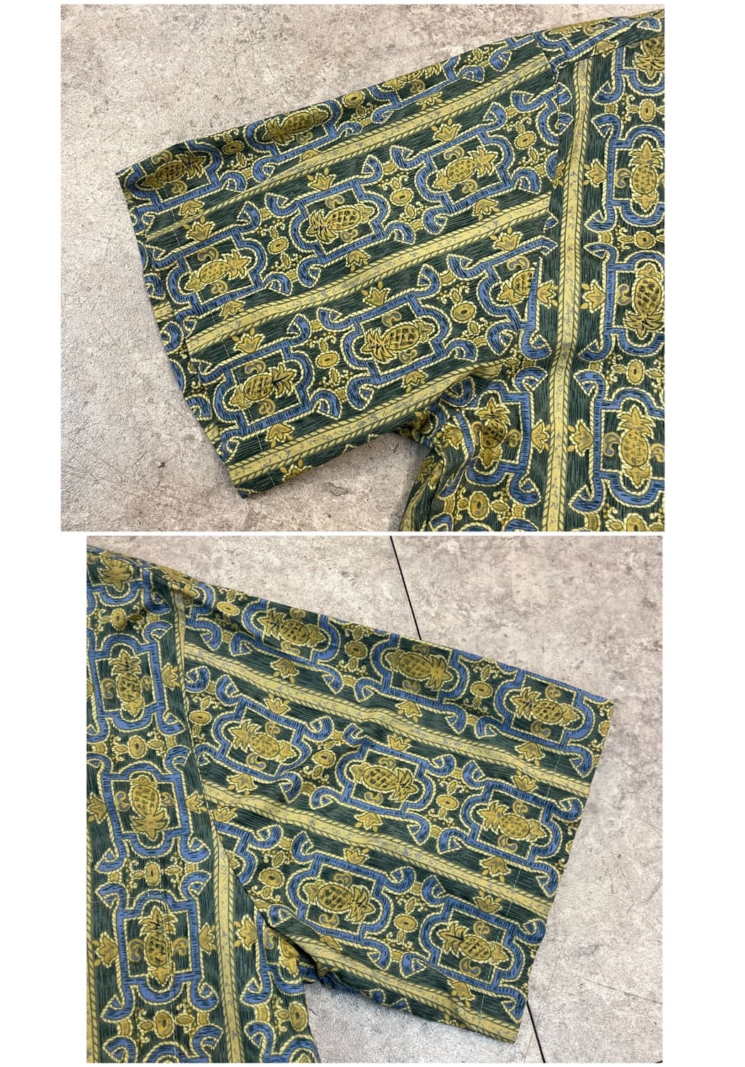 빈티지 패턴 반팔 셔츠 그린 S #csz3730 상품이미지6