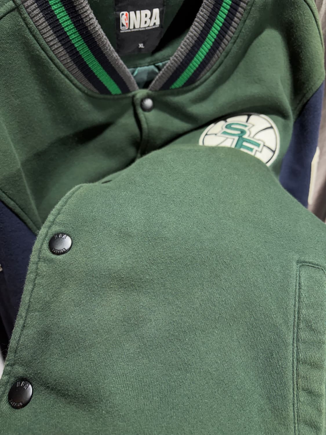 XL NBA SF 골든 스테이트 배색 코튼 바시티 상품이미지9