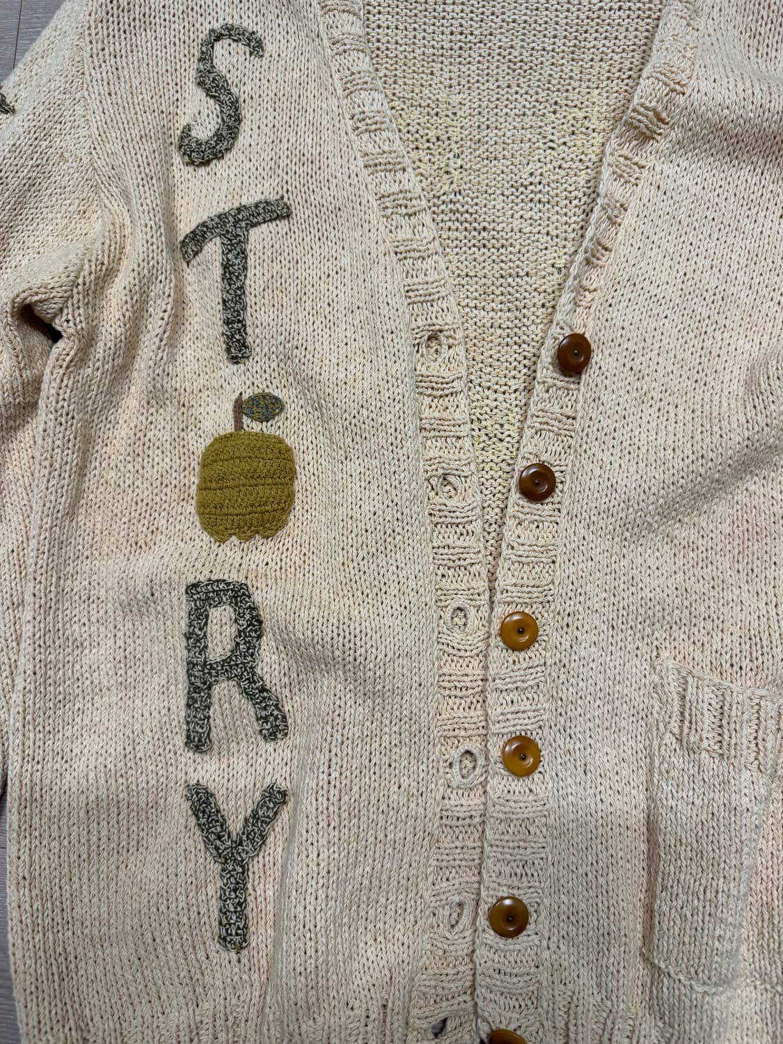 STORY MFG 스토리mfg 트윈선 아플리케 디테일링 가디건 옐로우 M 상품이미지4