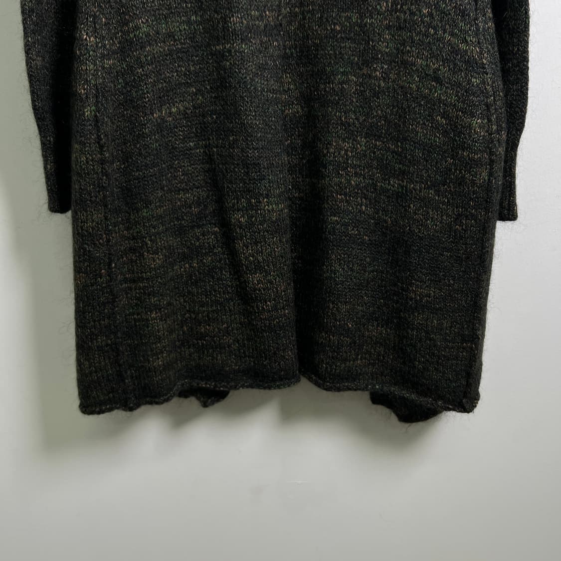 Y's 요지야마모토 카키 모헤어 오픈 롱 가디건 상품이미지7