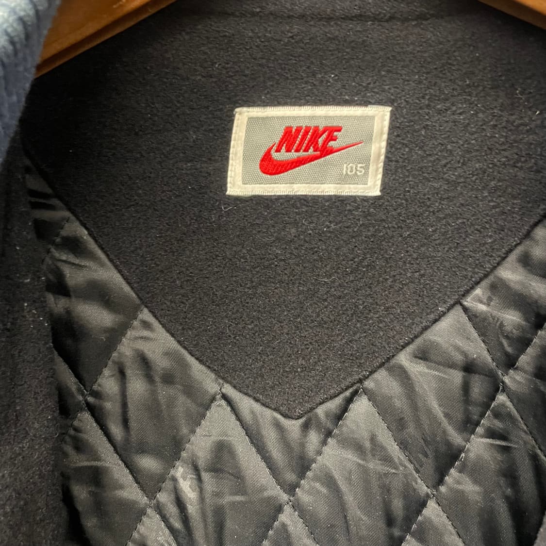 90s 나이키 에어 울 바시티 레더 암 후면 빅 스우시 자켓 상품이미지9