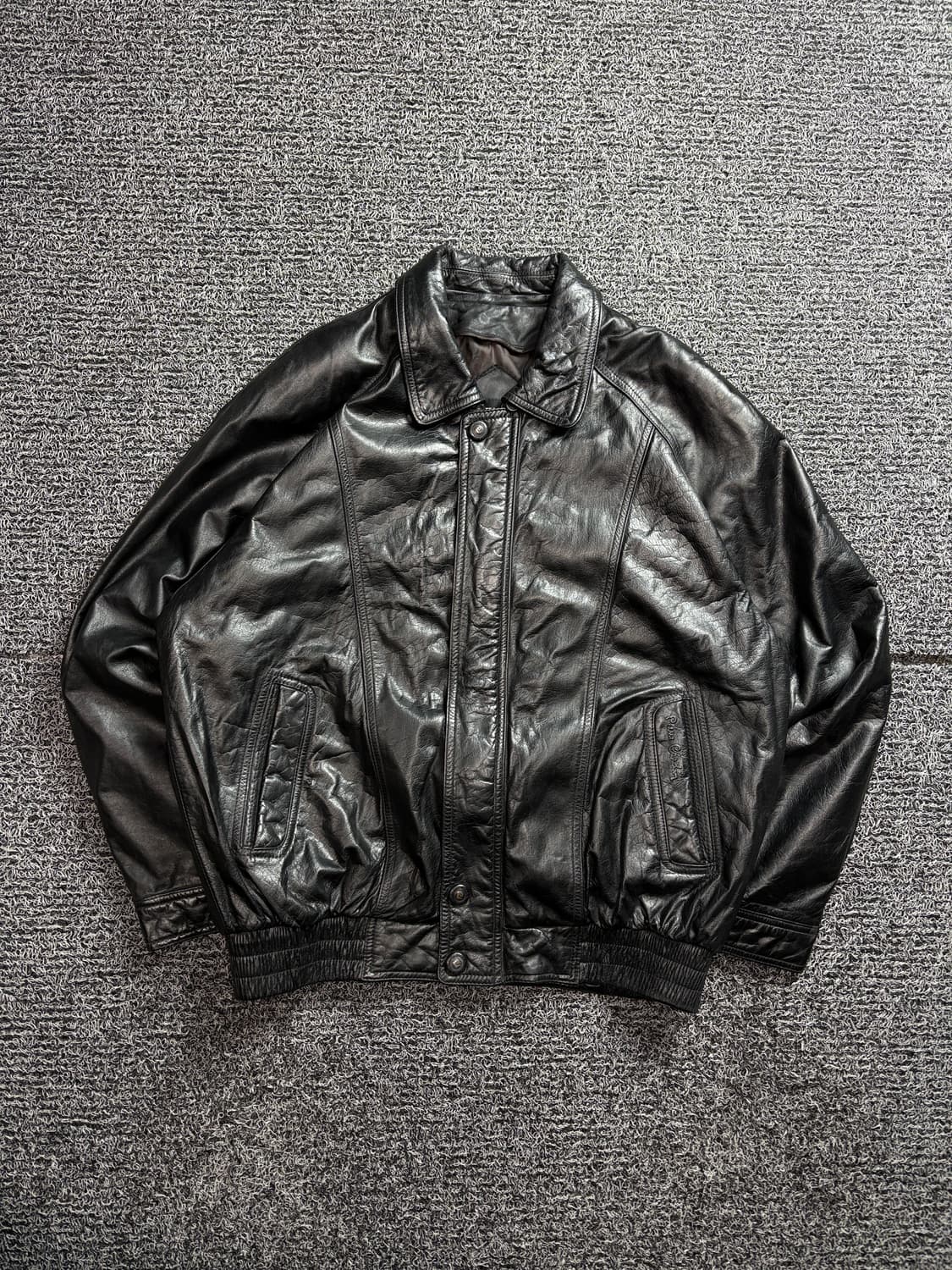 90s 피에르가르뎅 소가죽 봄버 자켓 2565 상품이미지2