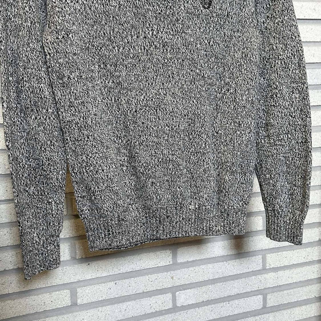 챕스 랄프로렌 하이넥 보카시 니트 엘보 패치 쓰리버튼 디테일 그레이 상품이미지5