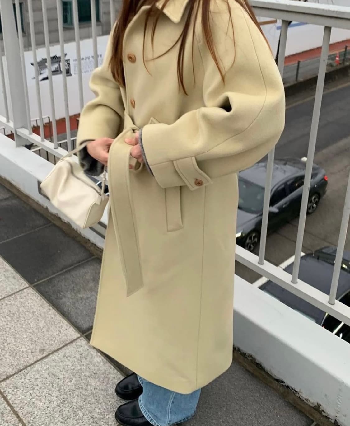 킨더살몬 캐시미어 싱글 오버핏 코트 상품이미지5