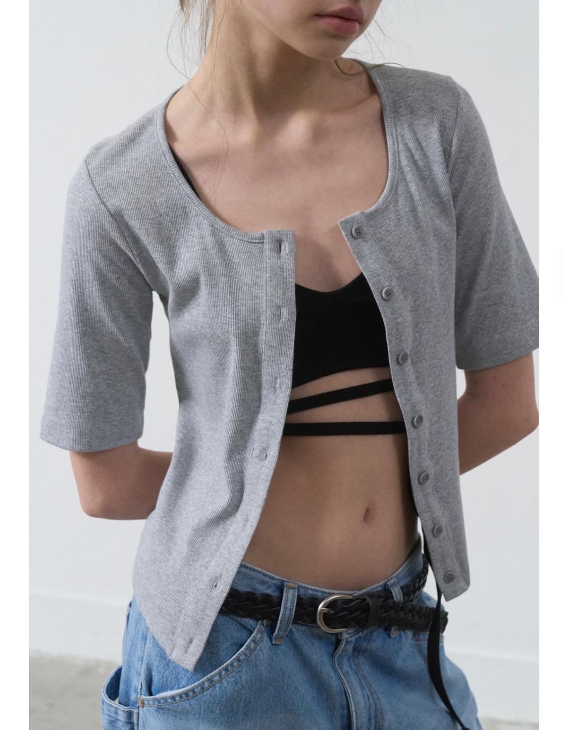 포에토 스쿱넥 가디건 상품이미지2