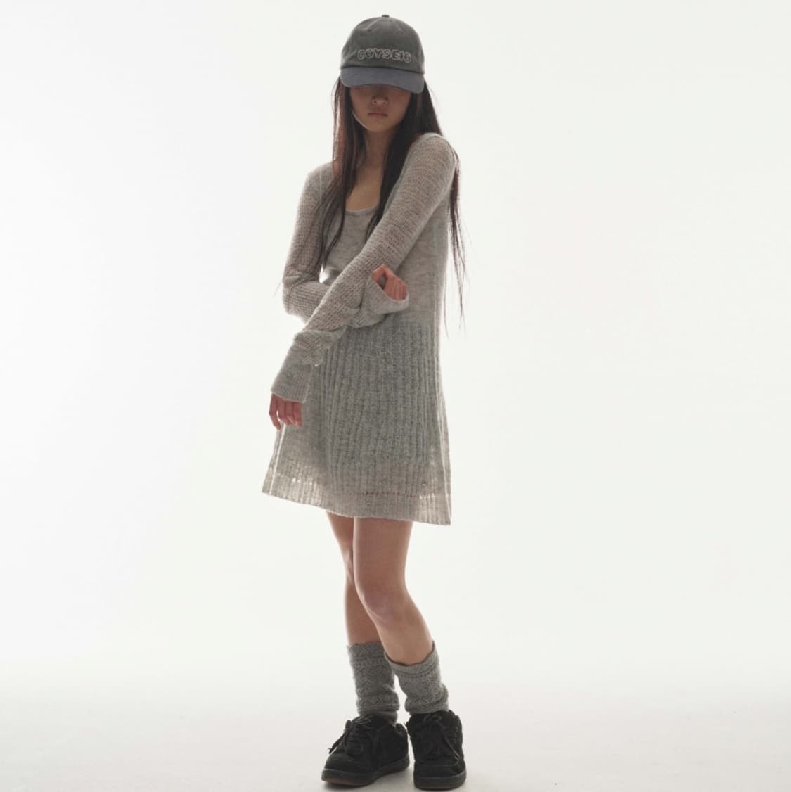 코이세이오 소프트 벨 니트 원피스 라이트 그레이 드레스 상품이미지7