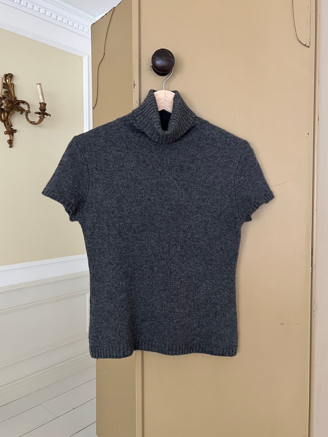 랄프로렌 카멜 100% 터틀넥 숏슬리브 니트 상품이미지1