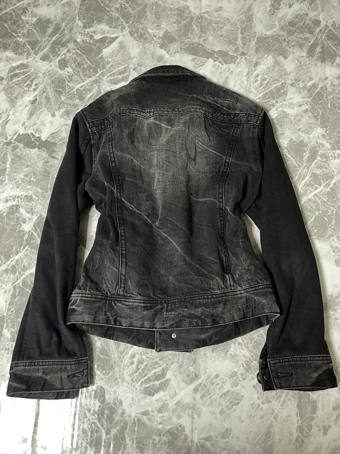 crack denim fur jacket 상품이미지7