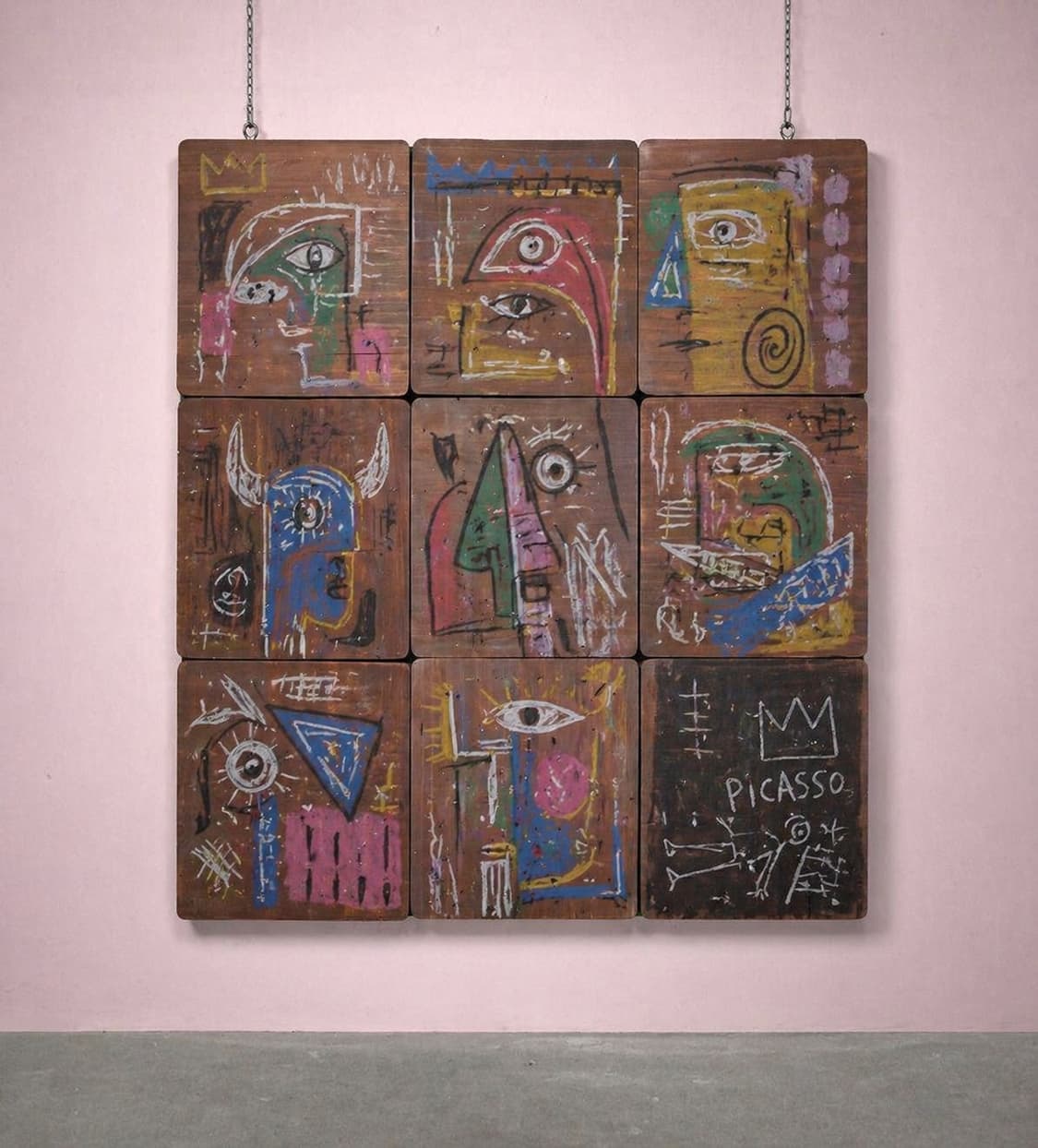 바스키아 풍 나무판 그림 상품이미지1