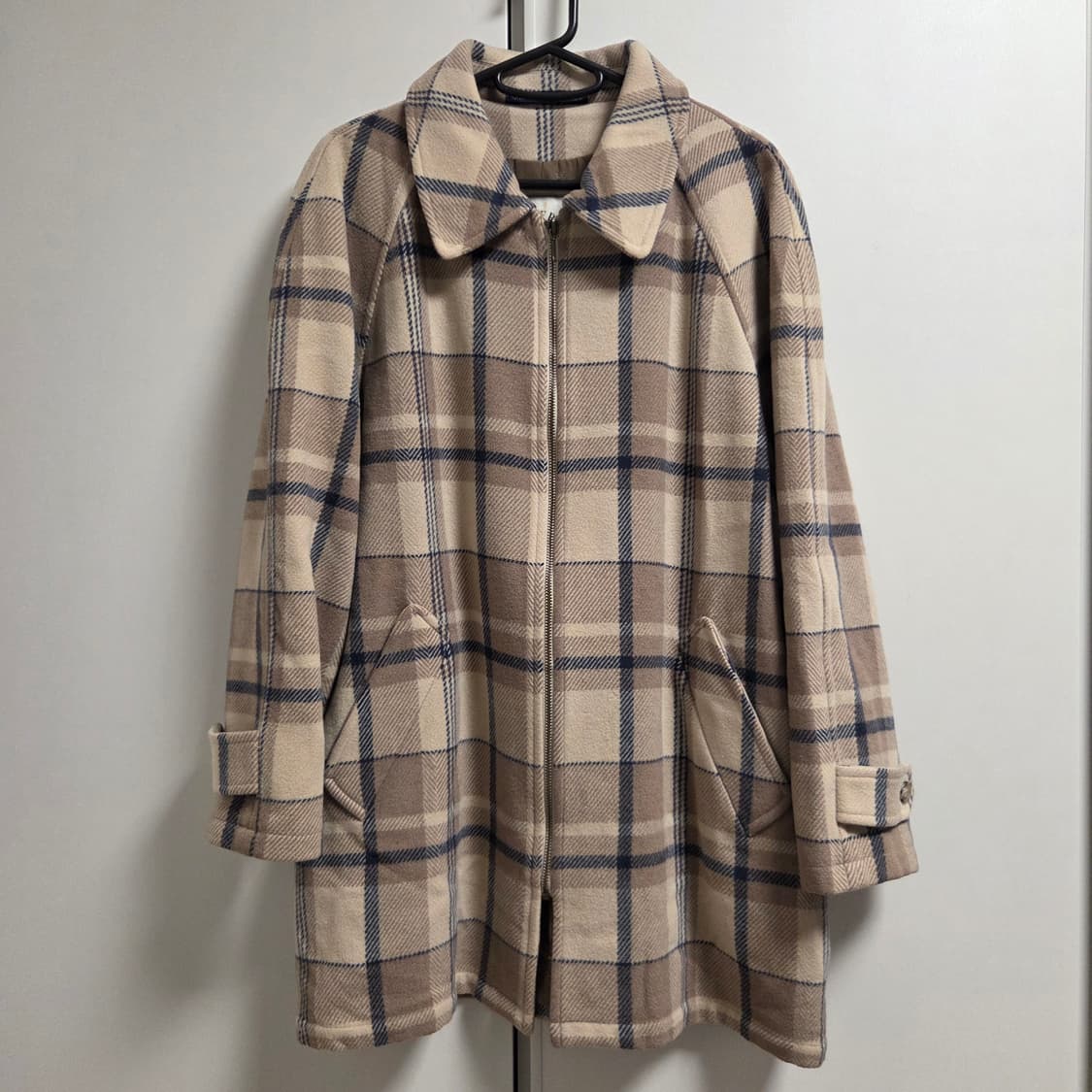 일본제 Nino Cerruti 울 체크 코트 M-L 상품이미지1