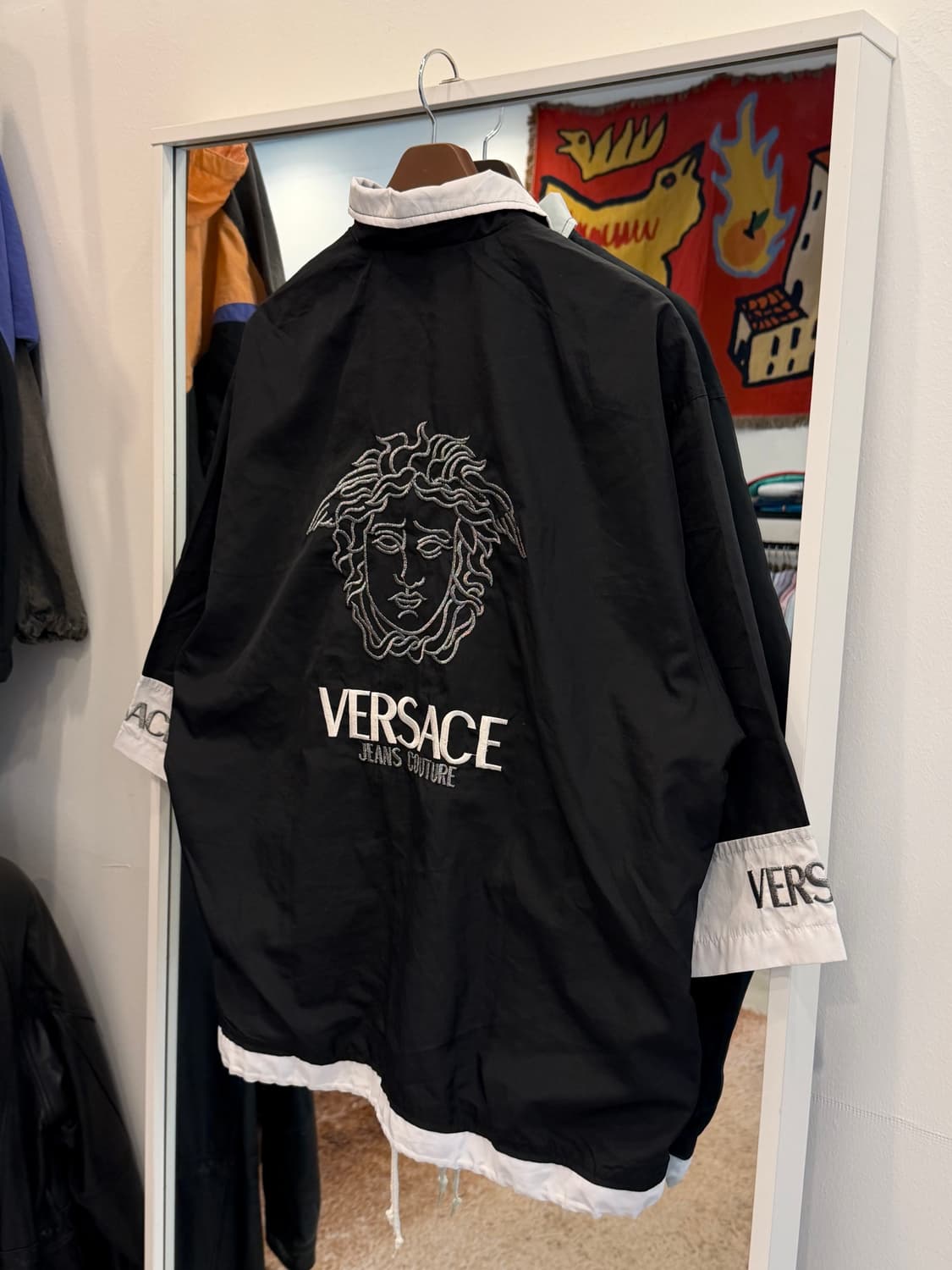 90s Versace Sport 베르사체 스포츠 나일론 웜업 반팔 집업  상품이미지5