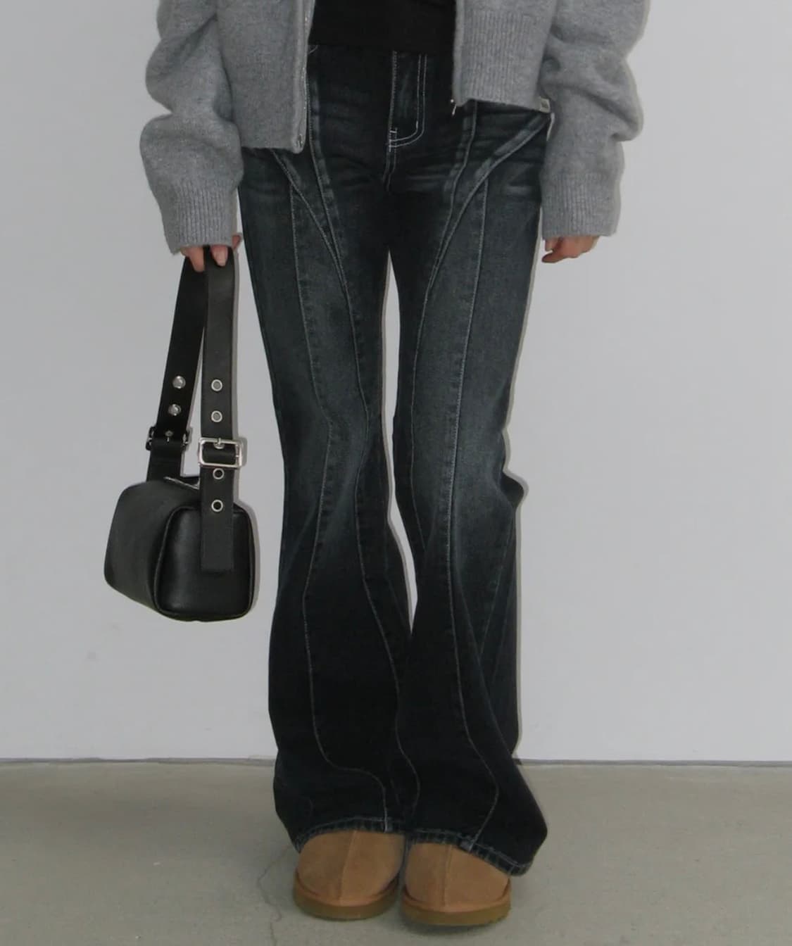락케이크 클라라 부츠컷 진 블랙 clara bootcut jeans 상품이미지1