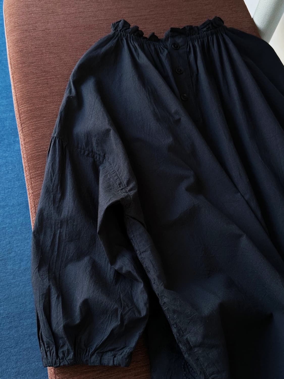 Wide silhouette High gauge cotton blouse 상품이미지5