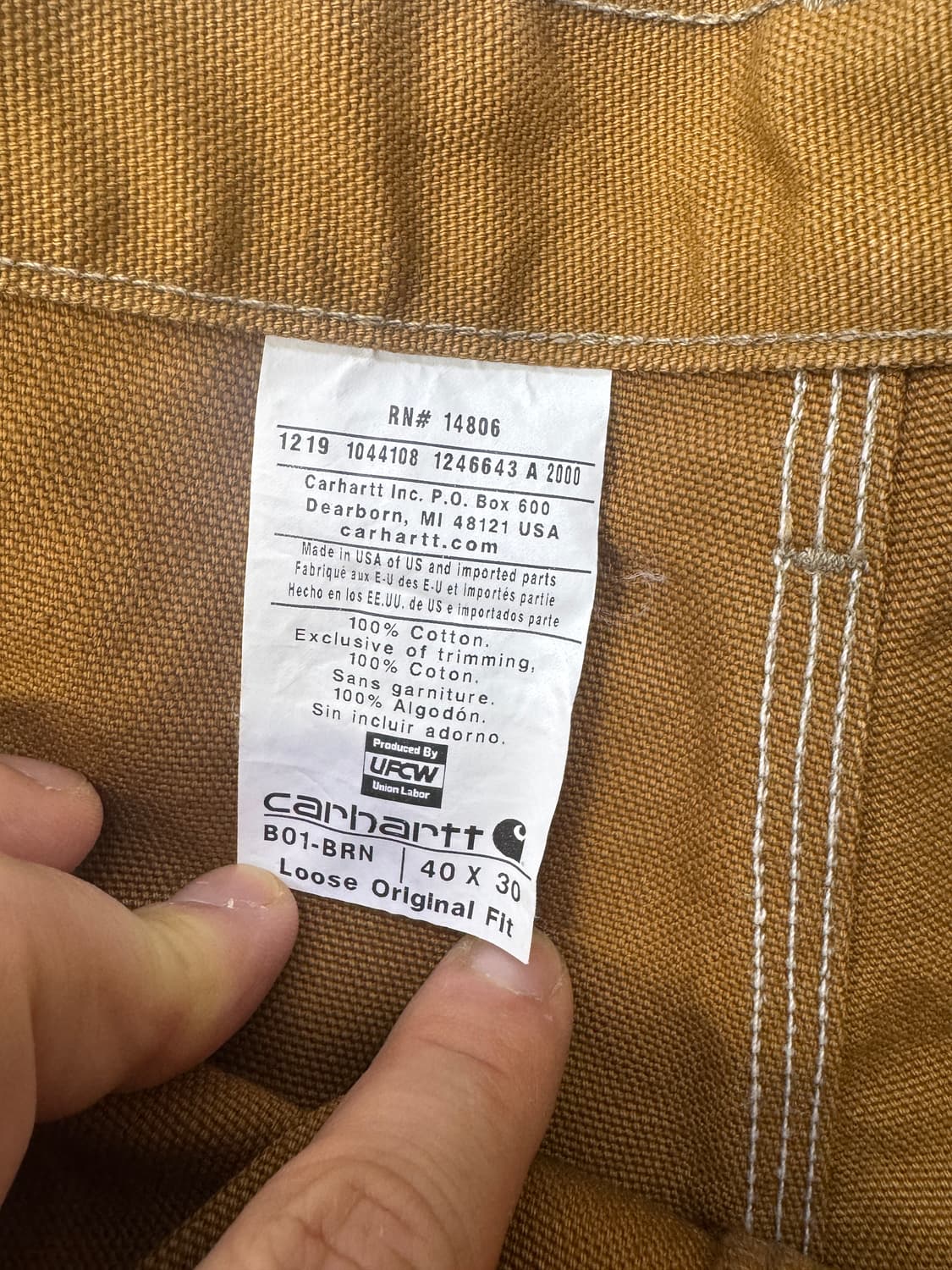 칼하트 더블니 B01 BRN 상품이미지6