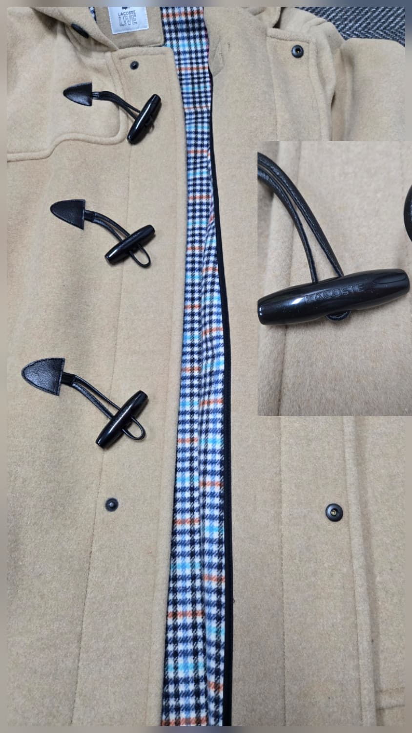 라코스테 남여공용 울70% 혼방 후드 더플 코트 BH7284 상품이미지5