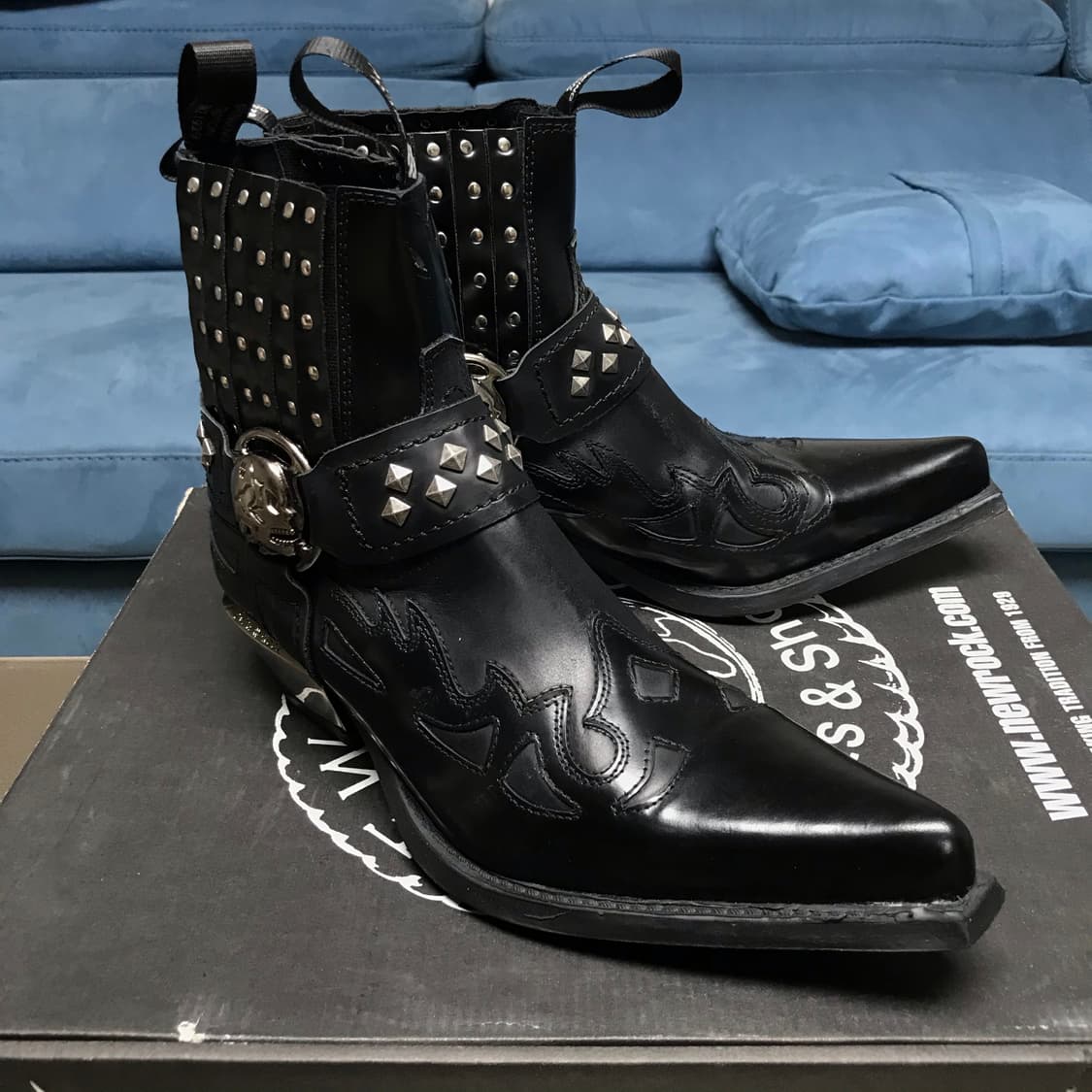 뉴락 유광 무광 믹스 하네스 웨스턴 부츠 상품이미지3