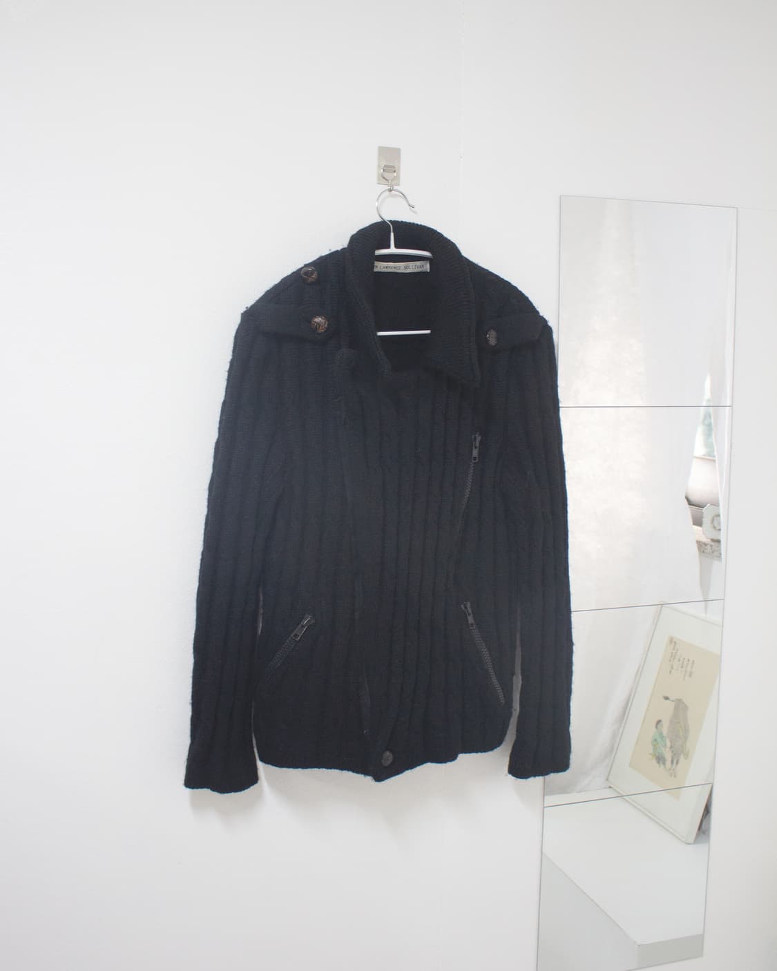 wool knit biker jacket 상품이미지2