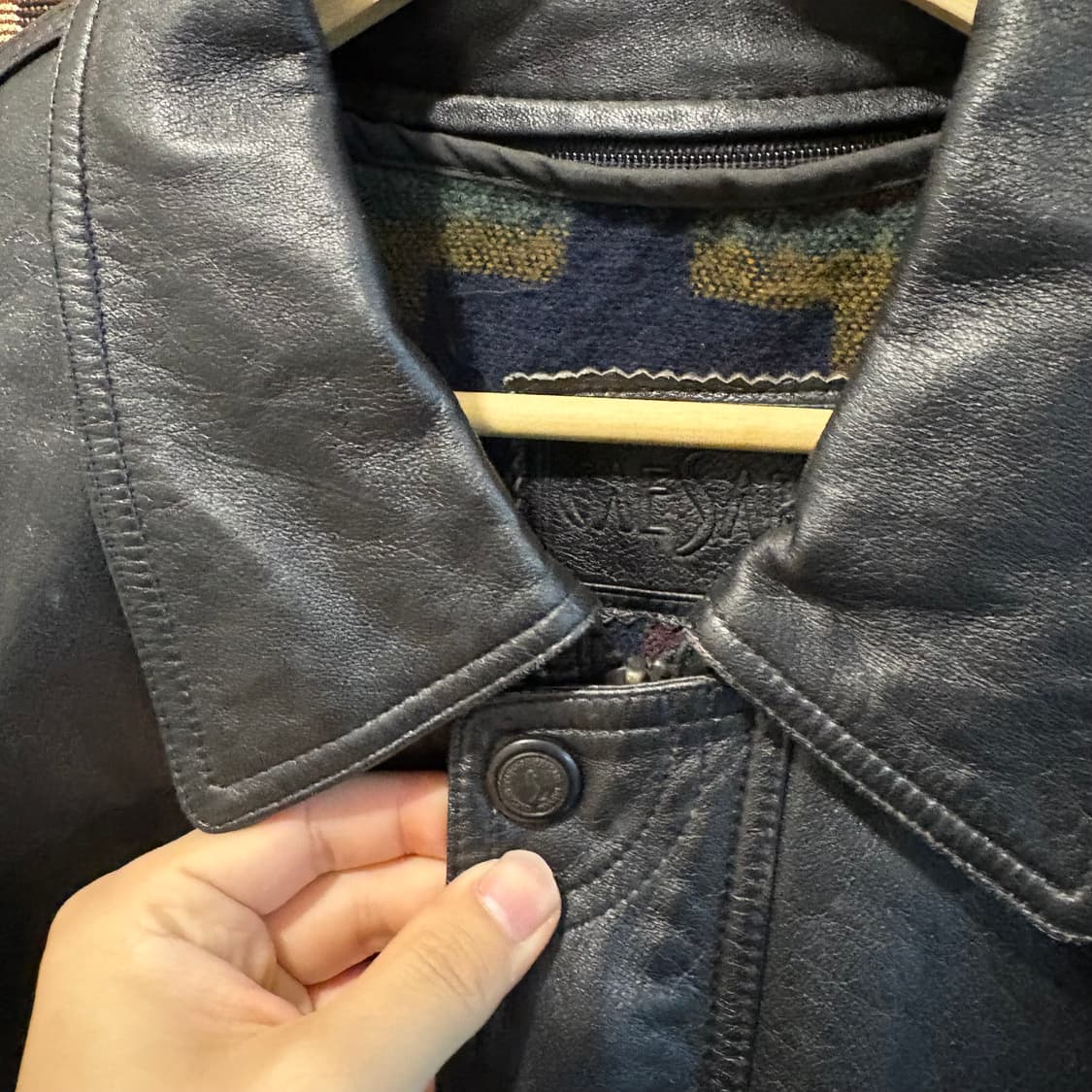 CAESARS 빈티지 소가죽 레더 카라자켓 상품이미지3