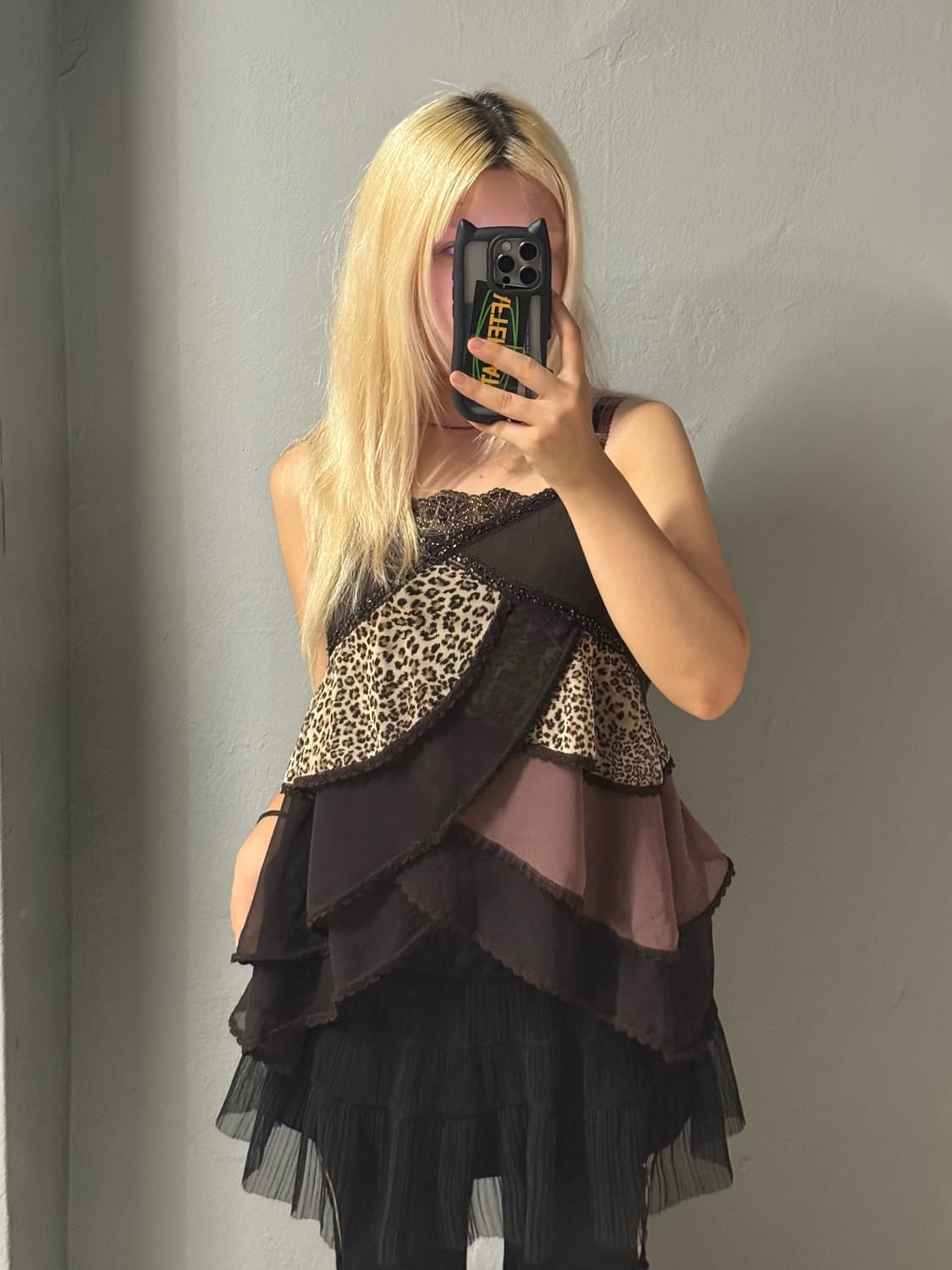 frill layered leopard point sleeveless  상품이미지1