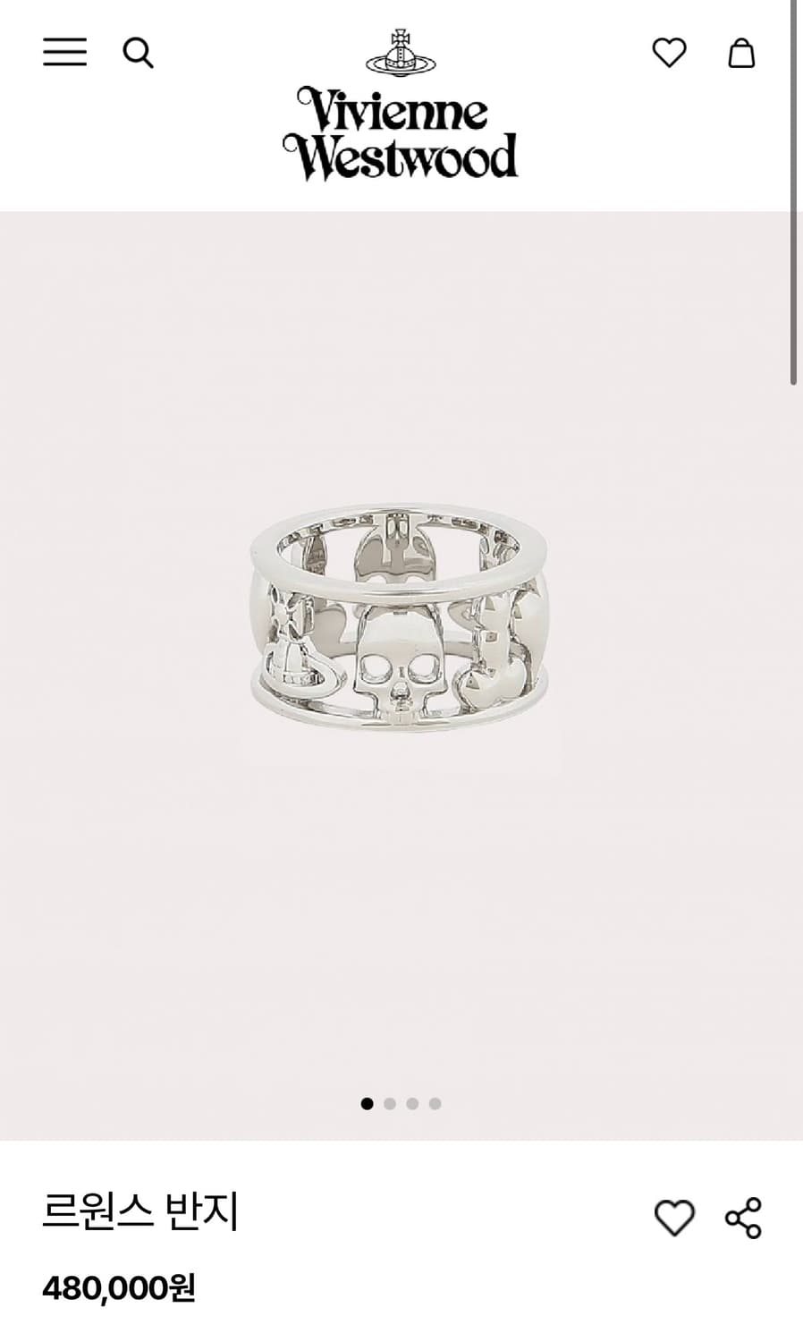 [XS,S,M]비비안웨스트우드 25fw Leonce 링/실버 상품이미지6