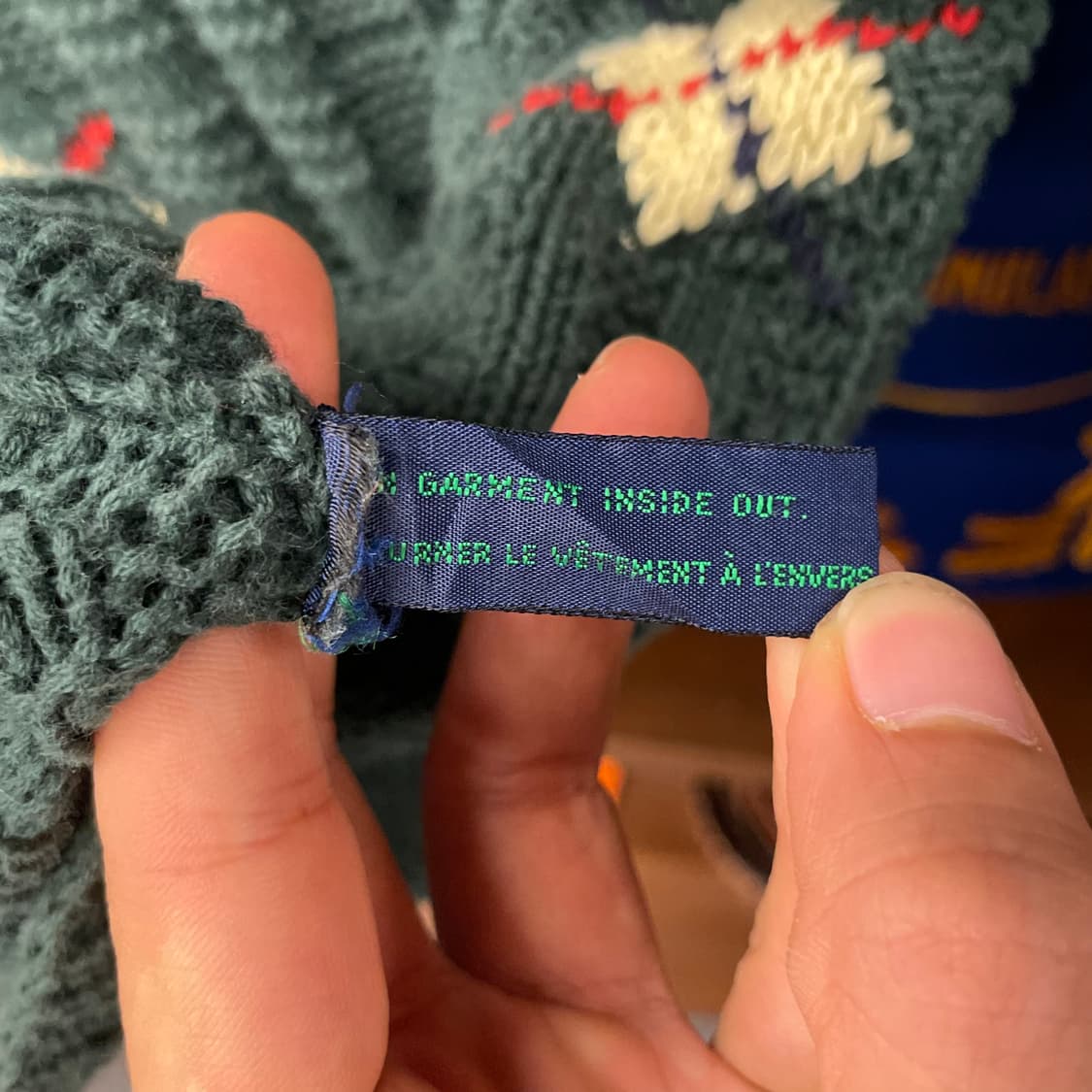 90s 폴로 랄프로렌 핸드 니트 아가일 패턴 브이넥 니트 베스트 상품이미지8