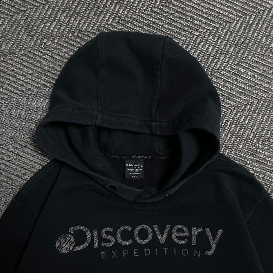 디스커버리 그래픽 박시핏 후드 티셔츠 블랙y 5402 상품이미지5